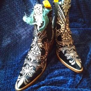 Genuine P.F. Kaufman Embroidered Ankle Boots